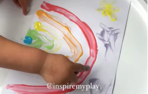 Paint a Rainbow with Taste Safe Finger Paint